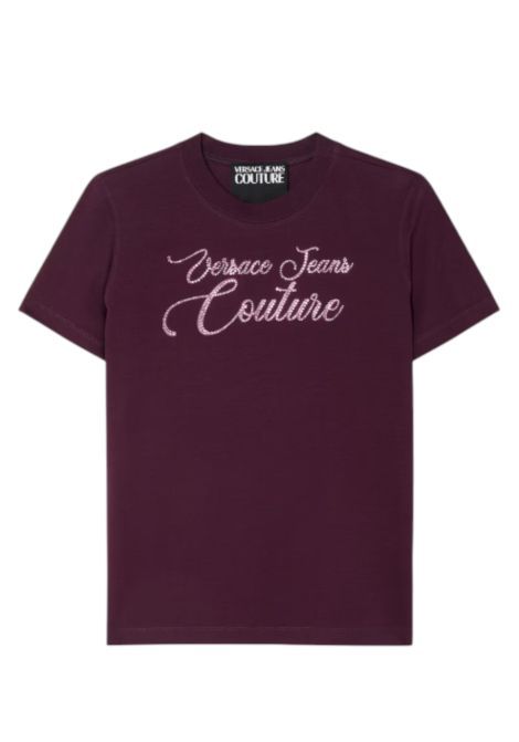 T-shirt regular con logo e cristalli VERSACE JEANS COUTURE | T-shirt | 79HAHT05 CJ03T317
